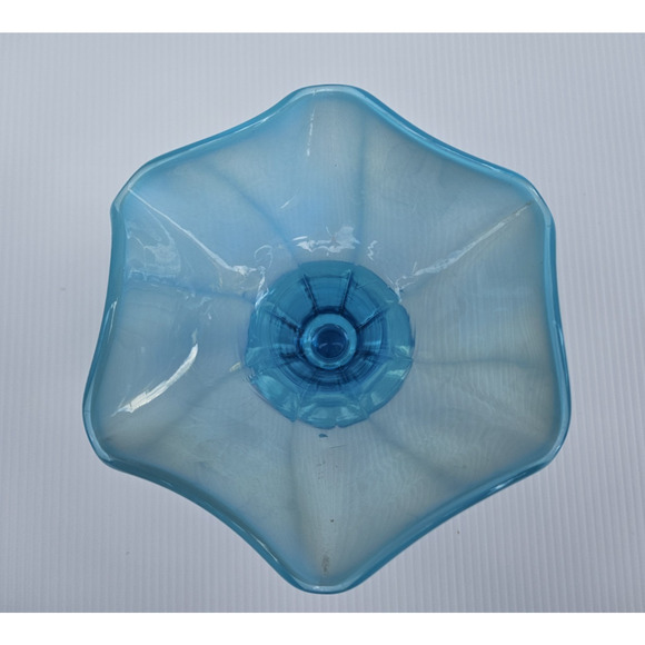 Vintage Fenton Celeste Blue #400 Ruffled Vase 5.75" H - Picture 3 of 7